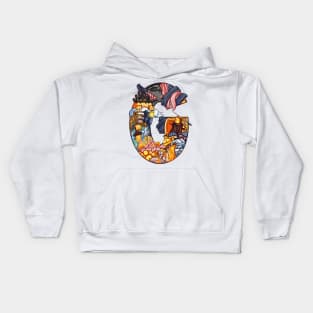 Initial Letter G doodle art Kids Hoodie